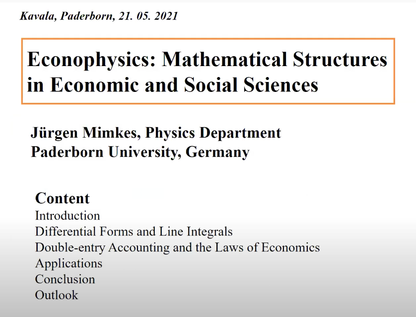 Dr. Jurgen Mimkes – Econophysics: Mathematical Structures in Economic and Social Sciences
